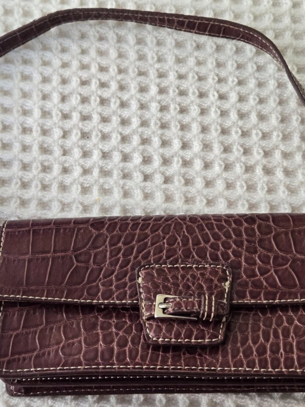 Small Brown Pleather Shoulder Bag